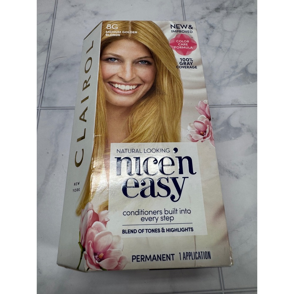 Clairol Nice'n Easy Permanent Hair Color 8G Medium Golden Blonde NEW